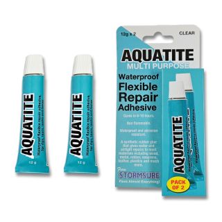 Aquatite Waterproof Flexible Repair Adhesive 12g Tube (Pack of 2)