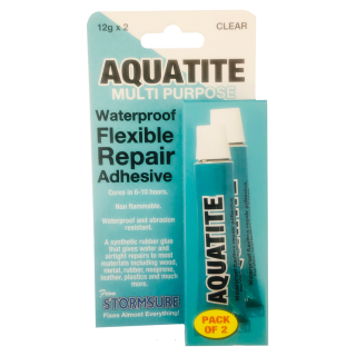 Aquatite Waterproof Flexible Repair Adhesive 12g Tube (Pack of 2)