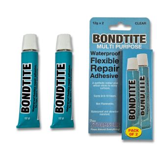 Bondtite Waterproof Flexible Repair Adhesive 12g Tube (Pack of 2)