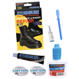Black Boot and Shoe Repair - 1-Hour Repair - Black Boot and Shoe Repair Kit + 30ml Stormcure Accelerator - Stormsure’s 1-Hour Repair Solutions