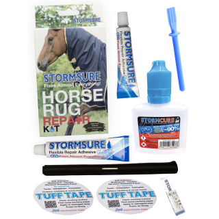 Horse Rug and Blanket Repair - 1-Hour Repair - Horse Rug Repair Kit + 30ml Stormcure Accelerator - Stormsure’s 1-Hour Repair Solutions