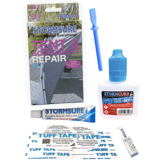 Tent and Groundsheet Repair - 1-Hour Repair - Tent and Groundsheet Repair Kit + 30ml Stormcure Accelerator - Stormsure’s 1-Hour Repair Solutions