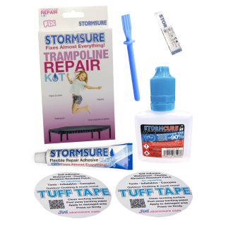 Trampoline Repair - 1-Hour Repair - Trampoline Repair Kit + 30ml Stormcure Accelerator - Stormsure’s 1-Hour Repair Solutions