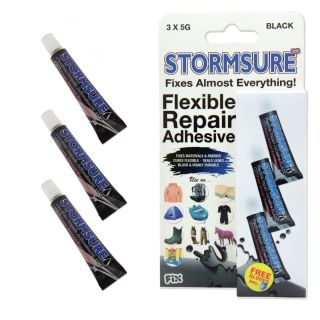 Stormsure Flexible Repair Adhesive 3x5g tubes black 